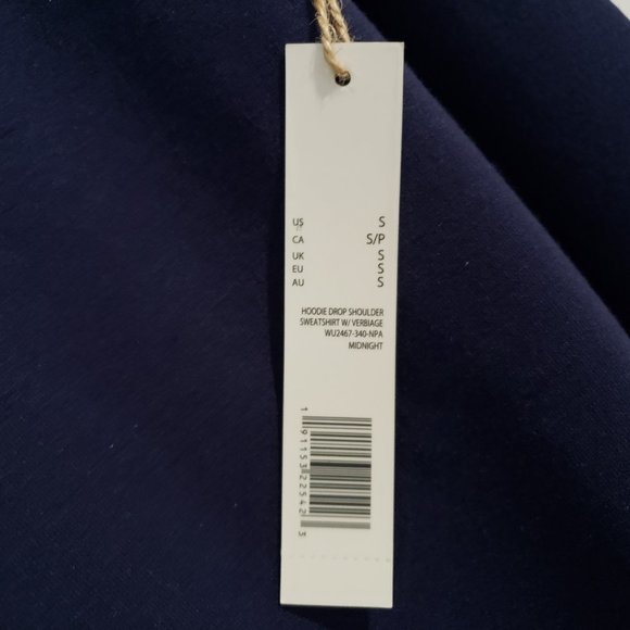 Soft NWT Rae Dunn Navy Beach Hoodie, Small - Picture 5 of 6